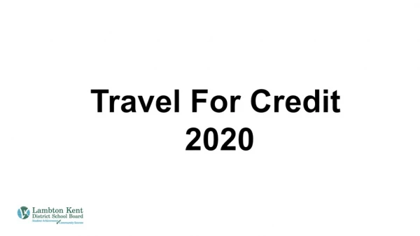 Travel For Credit 2020