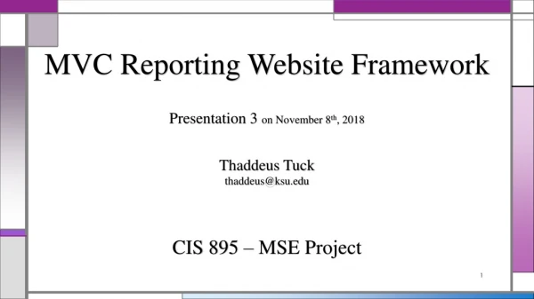 MVC Reporting Website Framework