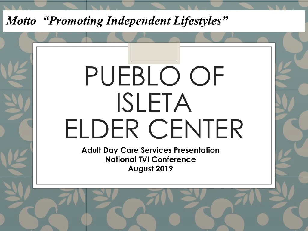 pueblo of isleta elder center