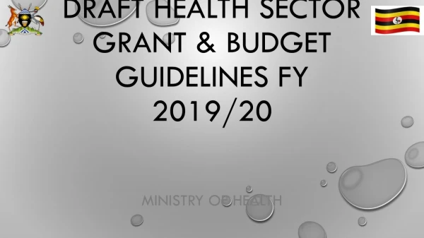 DRAFT HEALTH SECTOR GRANT &amp; BUDGET GUIDELINES FY 2019/20