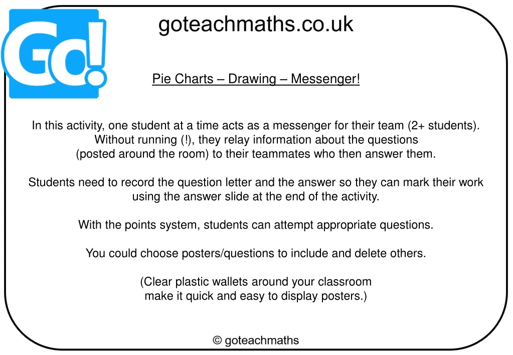 pie charts drawing messenger in this activity