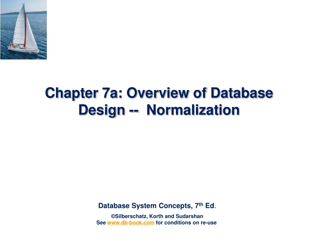 chapter 7a overview of database design normalization