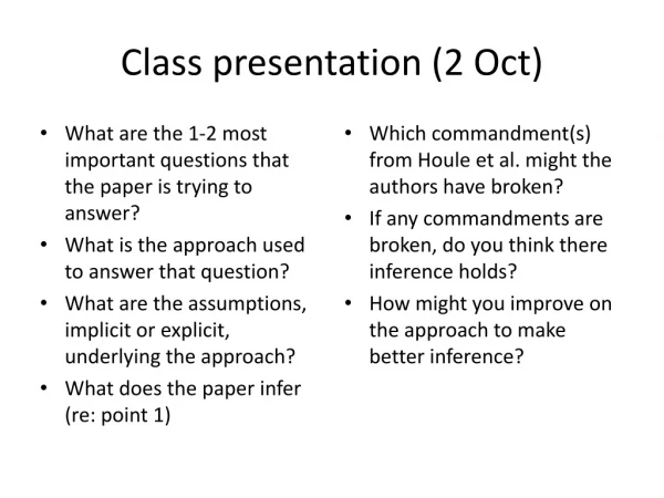 Class presentation (2 Oct)