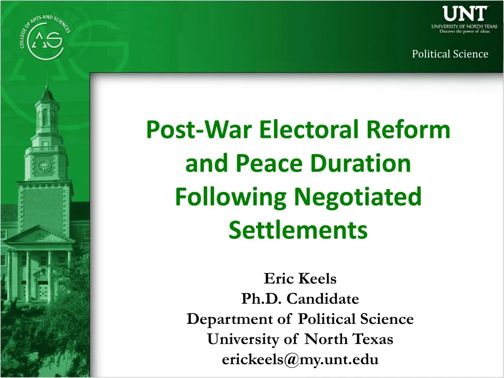 post war electoral reform and peace duration following negotiated settlements
