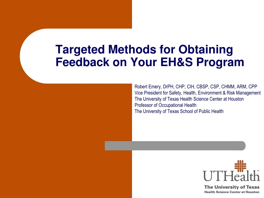 targeted methods for obtaining feedback on your eh s program