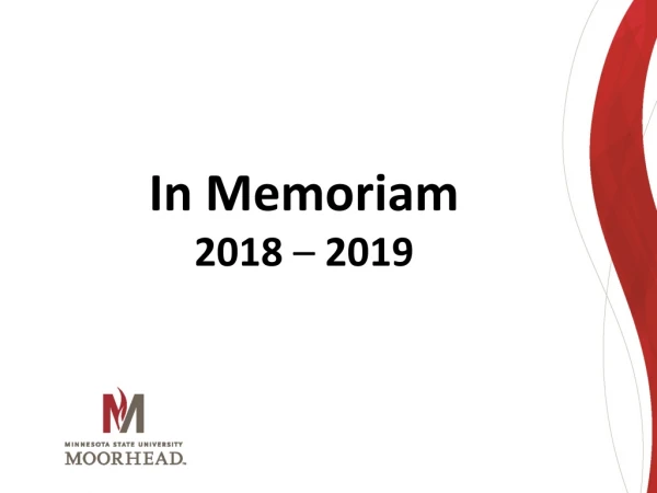 In Memoriam 2018 – 2019