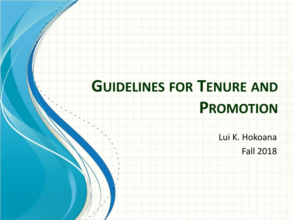 guidelines for tenure and promotion