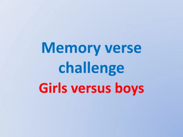 Memory verse challenge