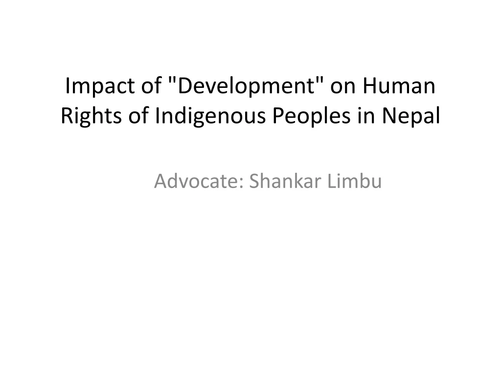 impact of development on human rights of indigenous peoples in nepal