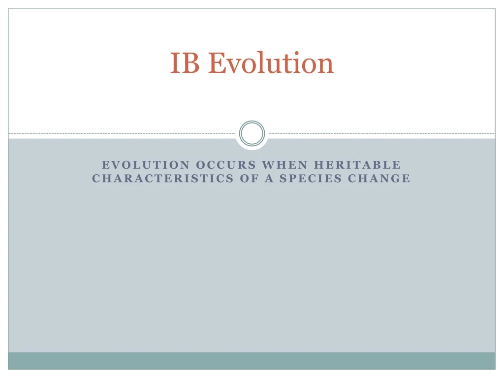 ib evolution