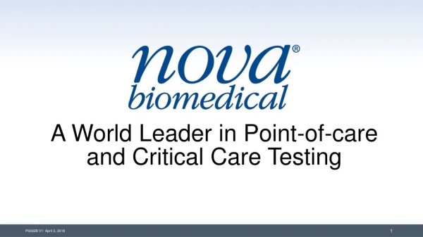 A World Leader in Point-of-care and Critical Care Testing
