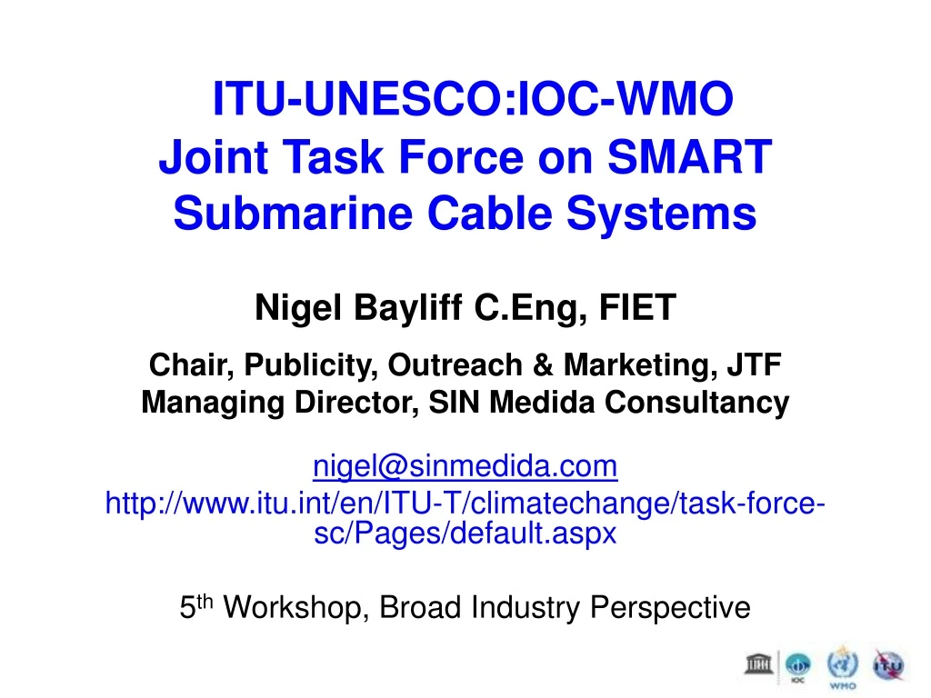 itu unesco ioc wmo joint task force on smart submarine cable systems