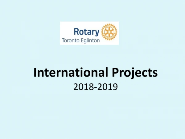 International Projects 2018-2019