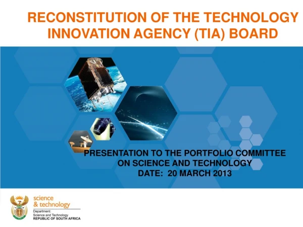 RECONSTITUTION OF THE TECHNOLOGY INNOVATION AGENCY (TIA) BOARD