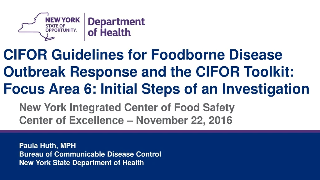 cifor guidelines for foodborne disease outbreak