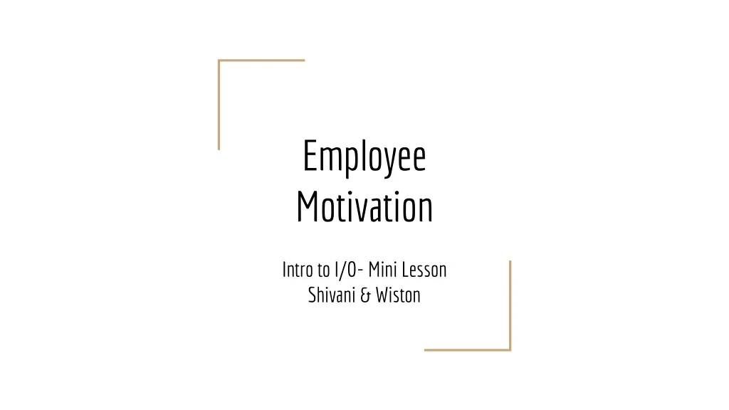 employee motivation