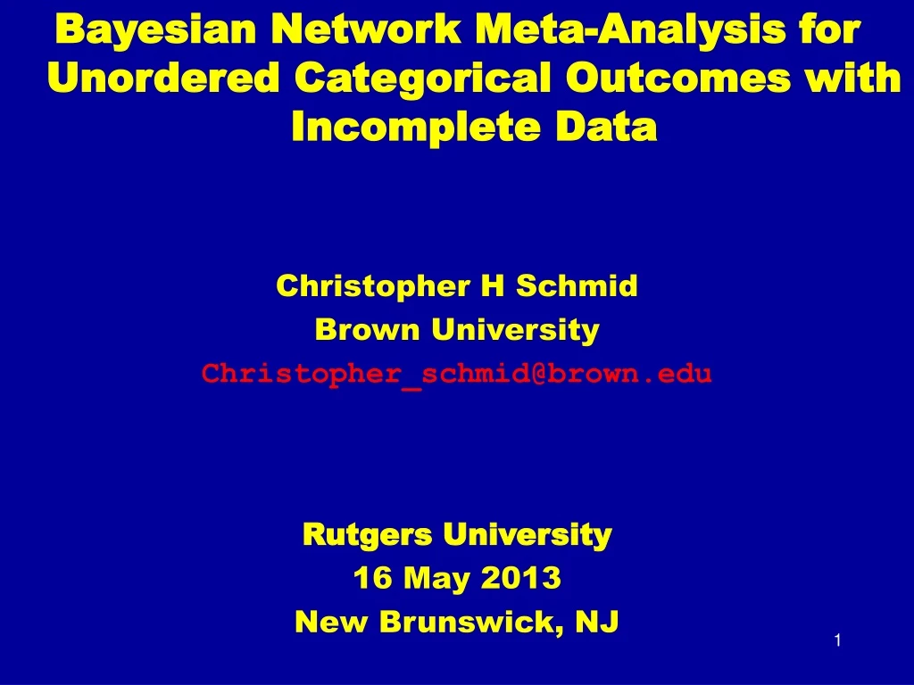 bayesian network meta analysis for unordered