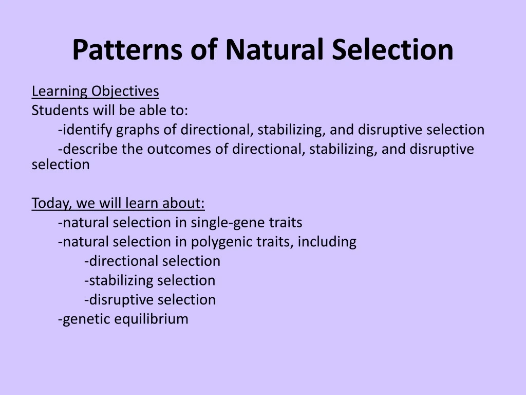 patterns of natural selection