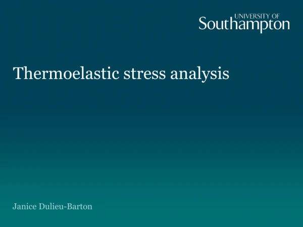 Thermoelastic stress analysis