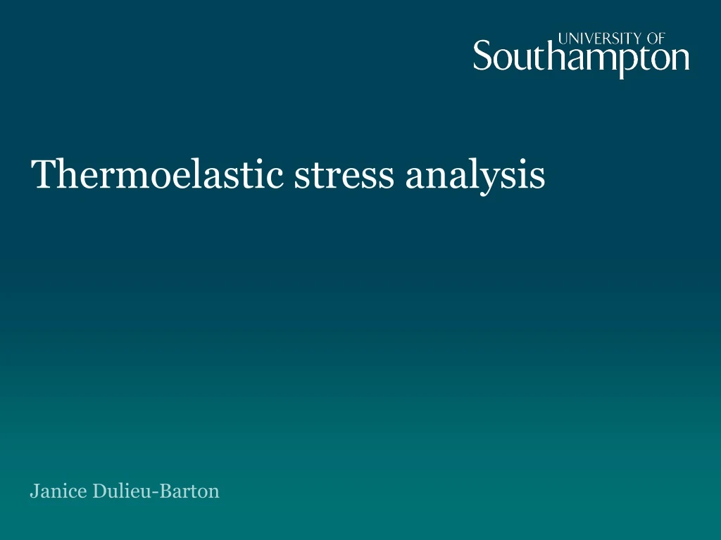 thermoelastic stress analysis