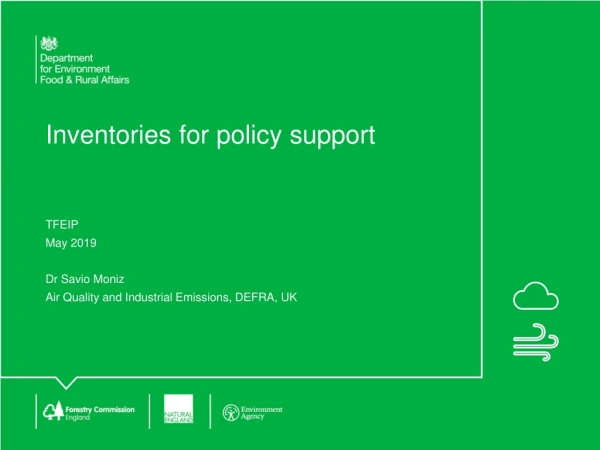 Inventories for policy support TFEIP May 2019 Dr Savio Moniz