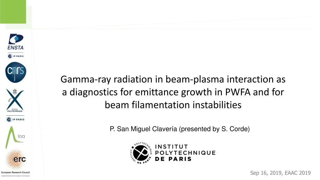 gamma ray radiation in beam plasma interaction