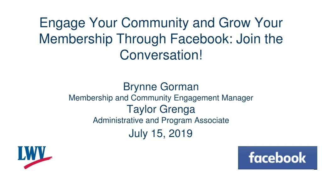 engage your community and grow your me mbership through facebook join the conversation