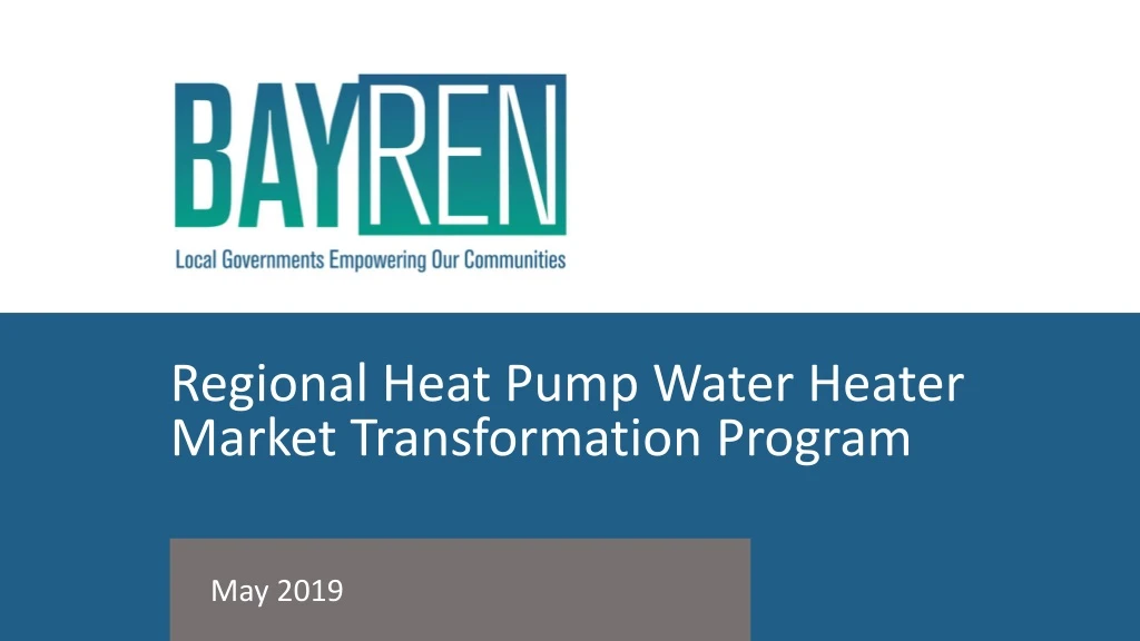 regional heat pump water heater market transformation program