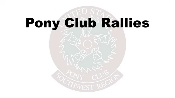 Pony Club Rallies