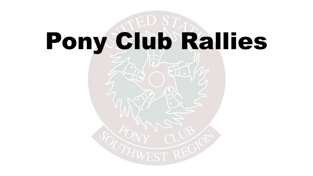 pony club rallies