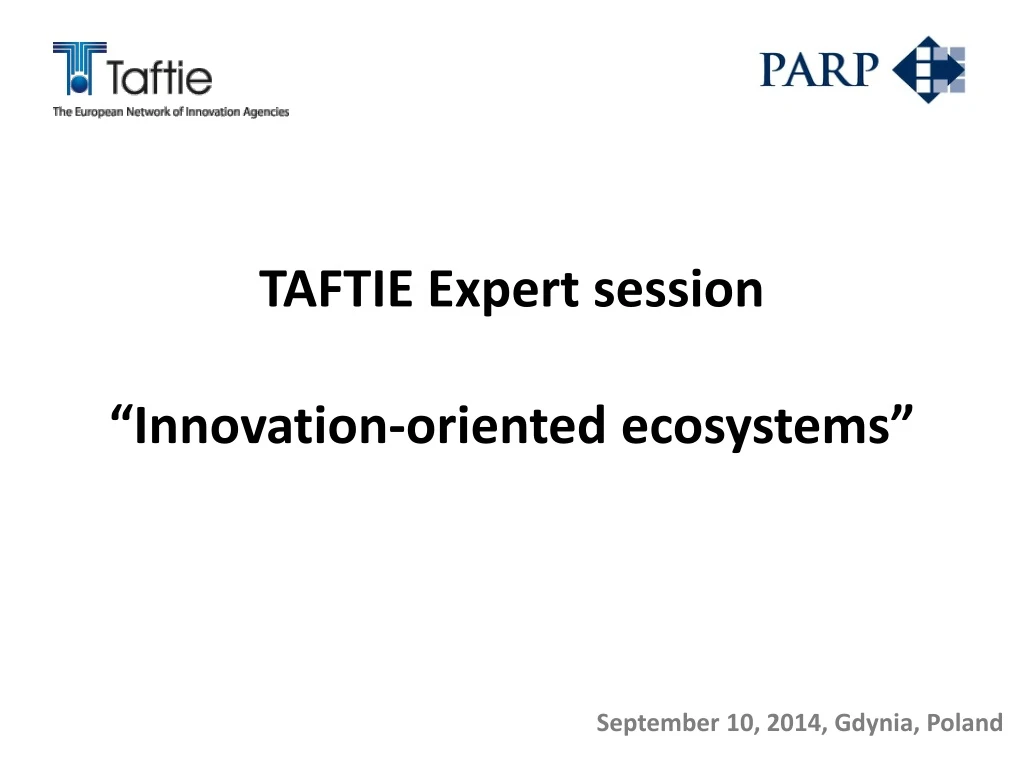taftie expert session innovation oriented ecosystems