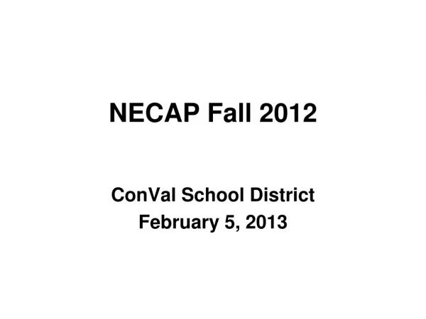 NECAP Fall 2012