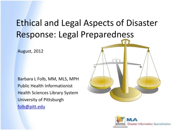 Ethical and Legal Aspects of Disaster Response: Legal Preparedness