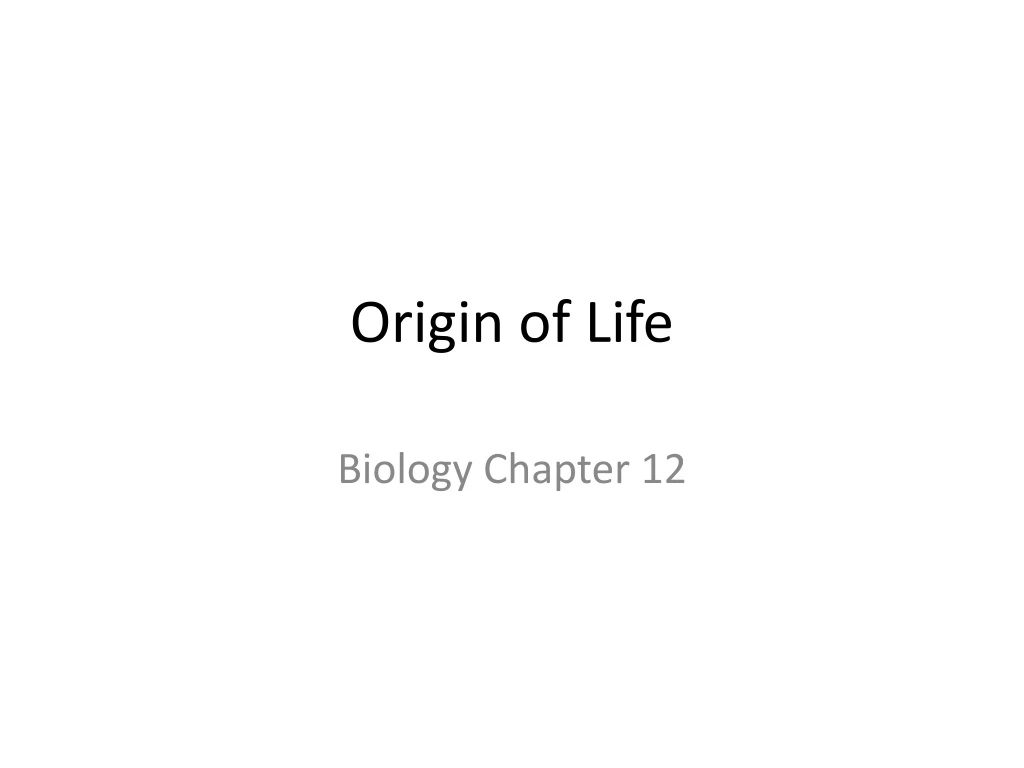 origin of life