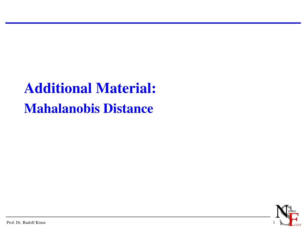 additional material mahalanobis distance