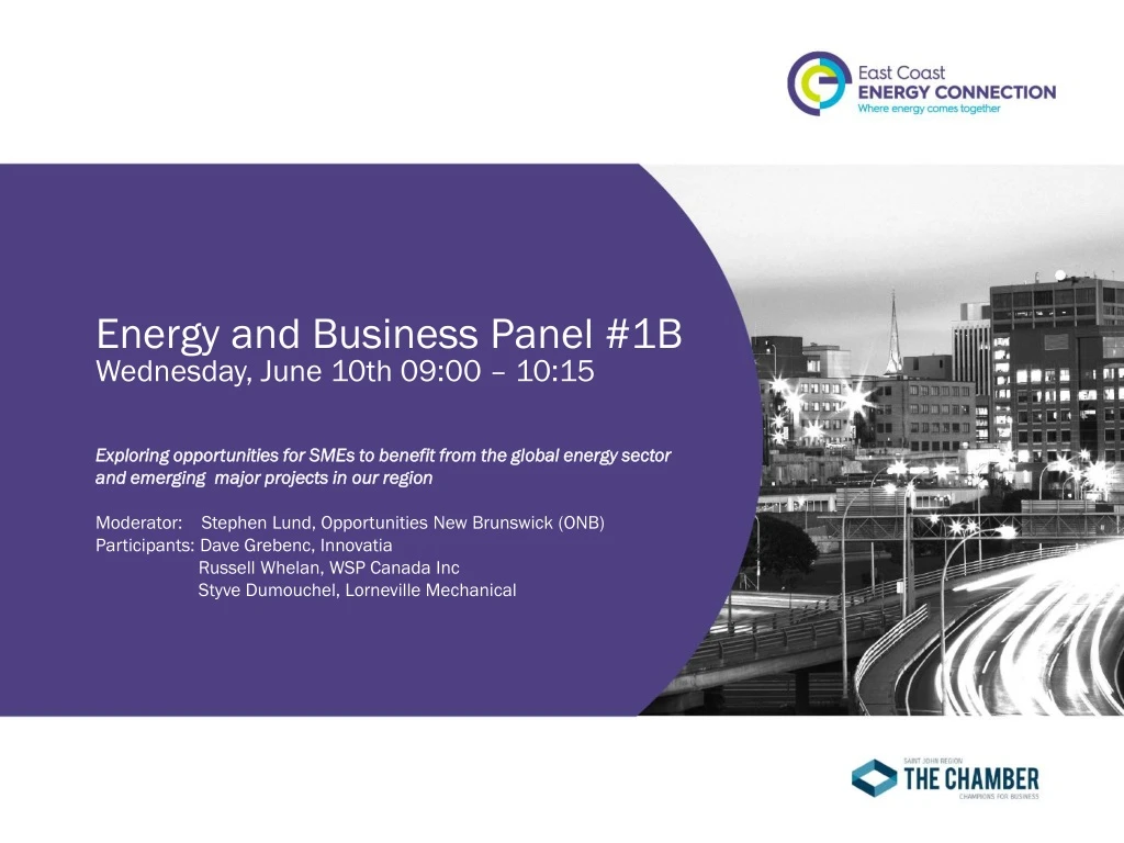 energy and business panel 1b wednesday june 10th 09 00 10 15
