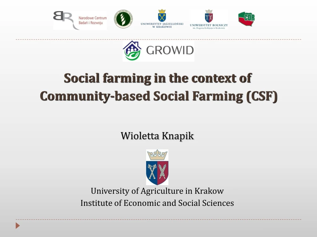 social farming in the context of community based