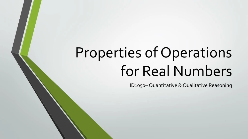 properties of operations for real numbers