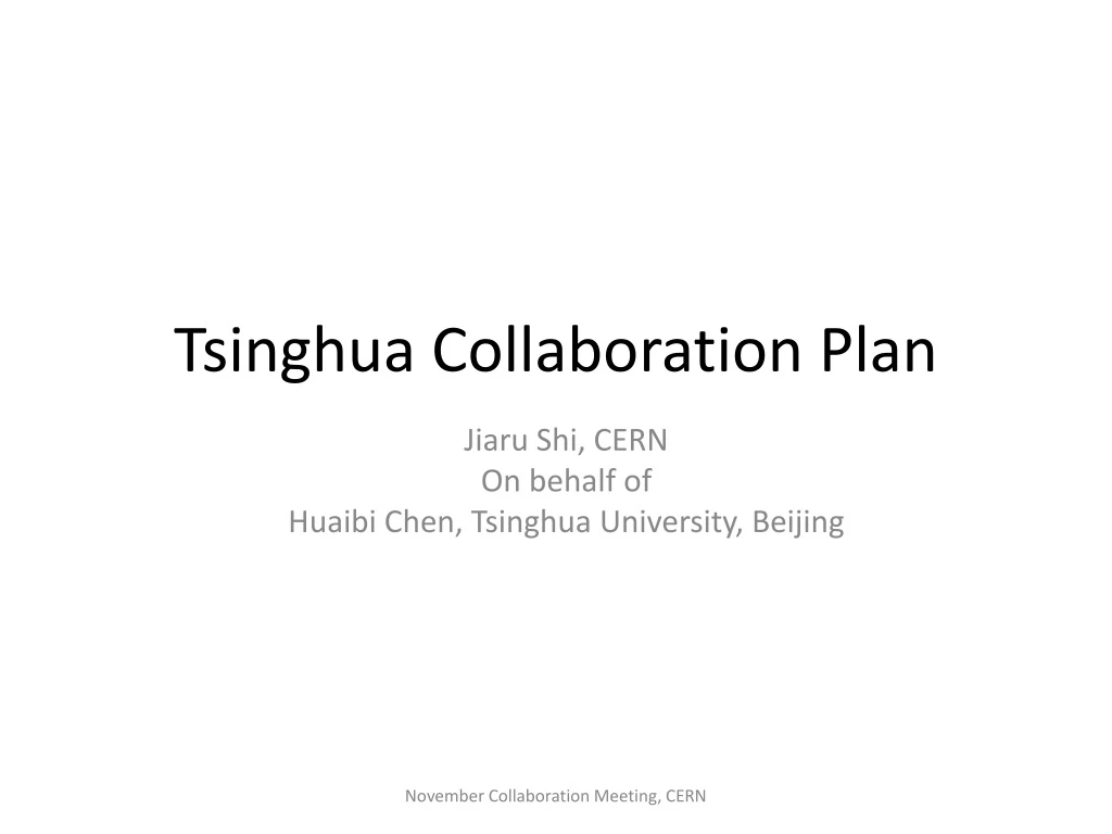 tsinghua collaboration plan