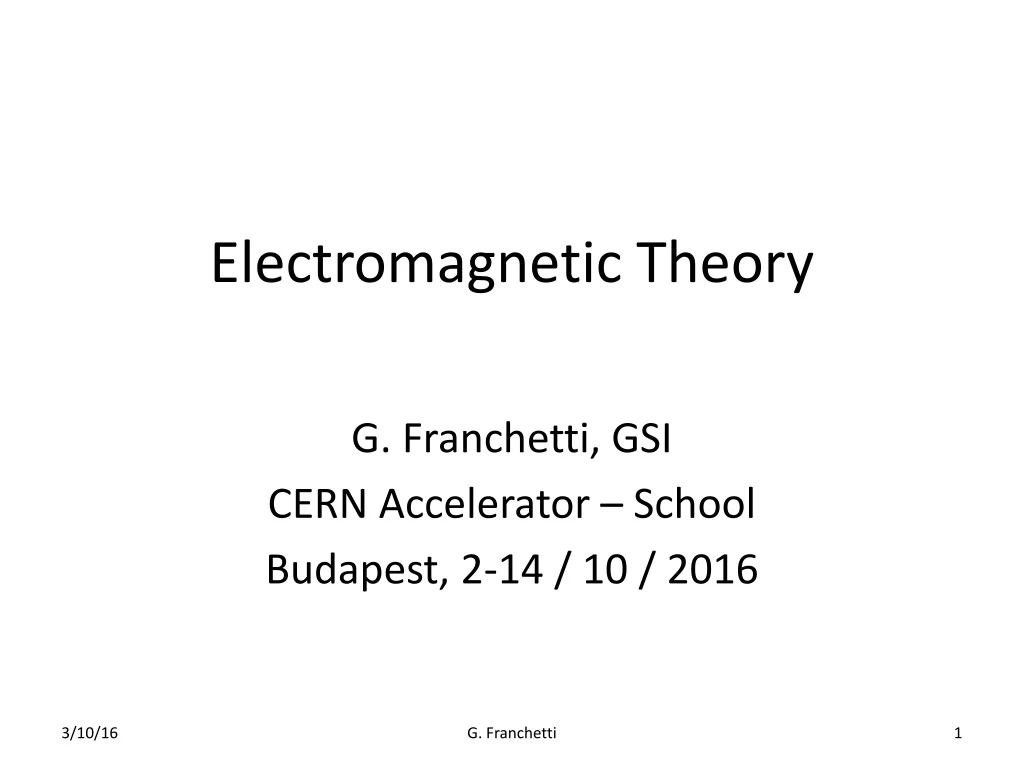 electromagnetic theory