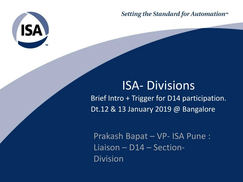 isa divisions brief intro trigger