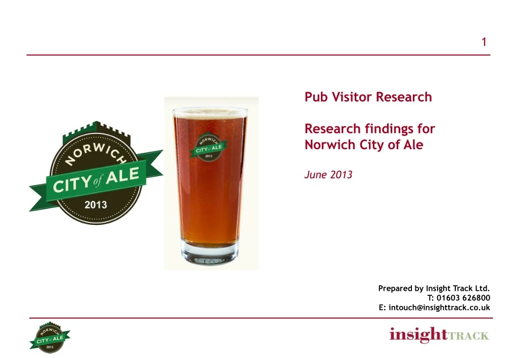 pub visitor research r esearch findings