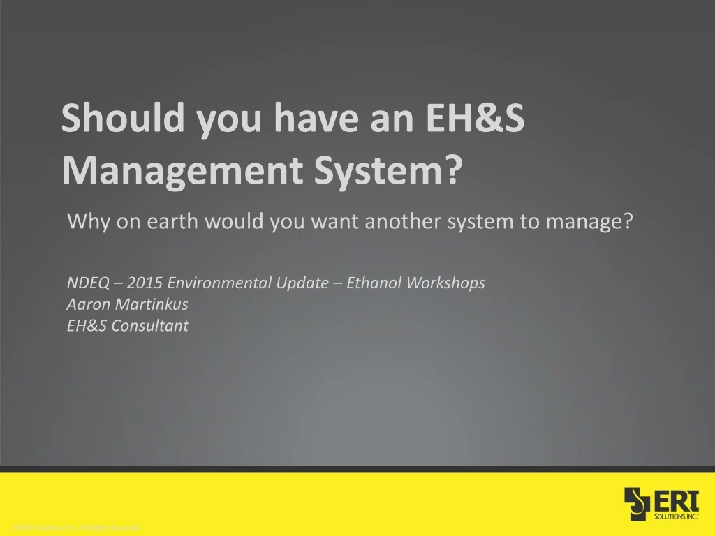 should you have an eh s management system