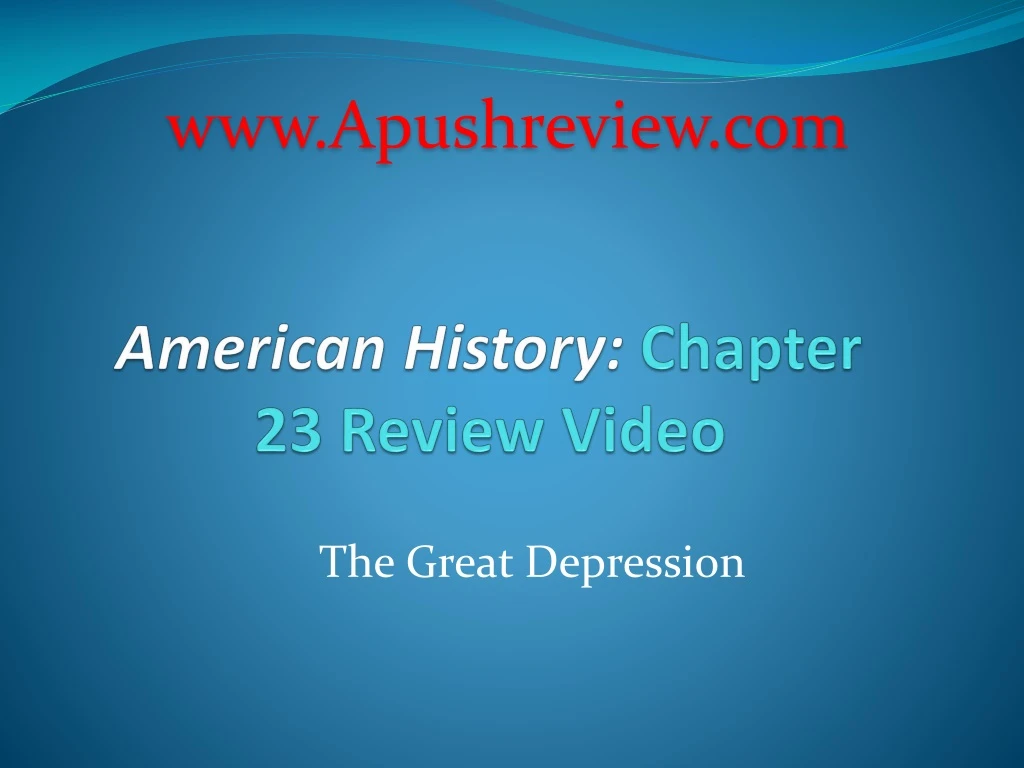 american history chapter 23 review video