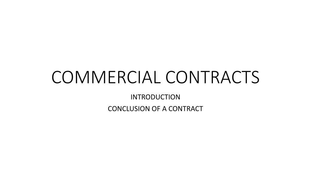 commercial contracts