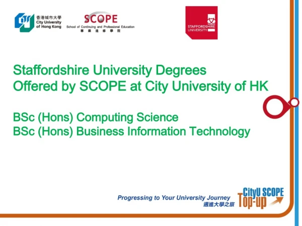 Staffordshire University Degrees Offered by SCOPE at City University of HK