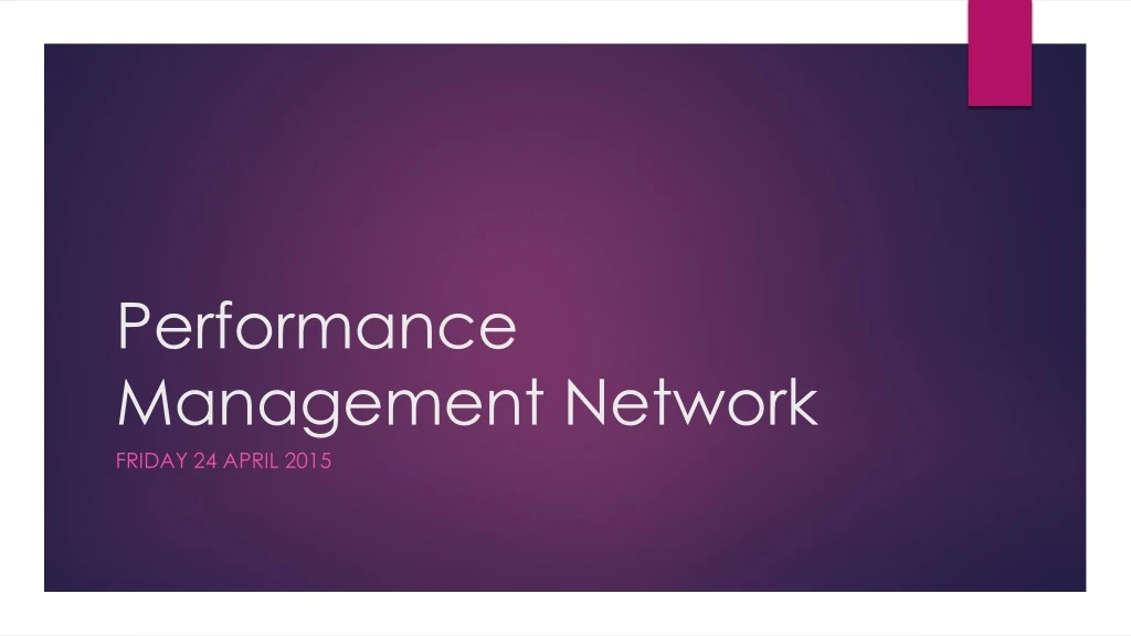 performance management network