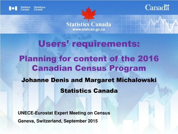 UNECE- Eurostat Expert Meeting on Census Geneva, Switzerland, September 2015
