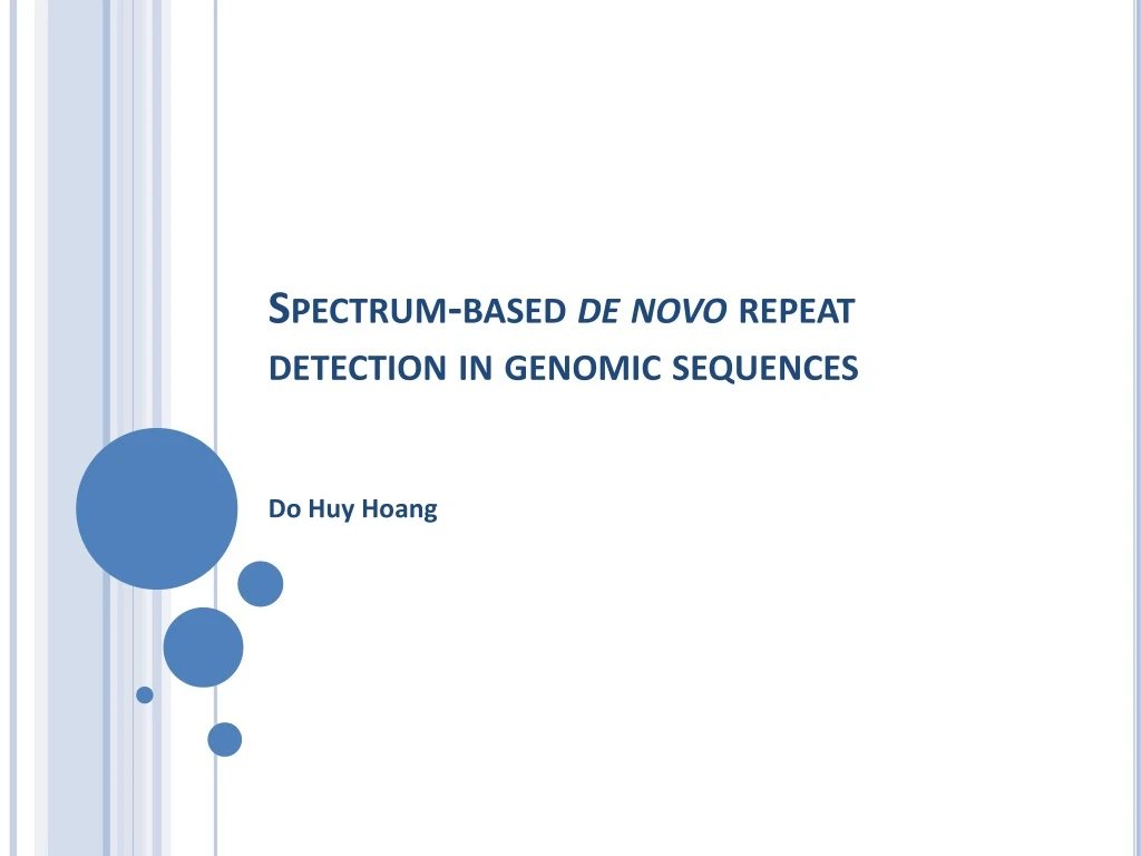 spectrum based de novo repeat detection in genomic sequences