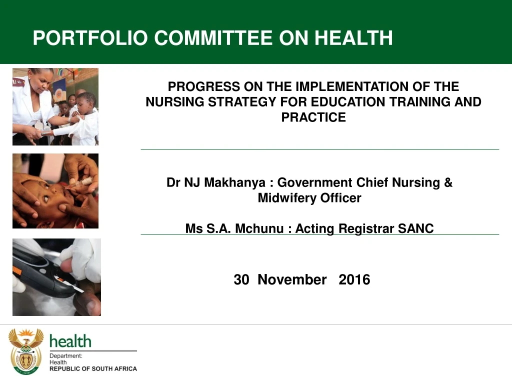 portfolio committee on health